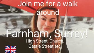 Walk around Farnham Surrey showing you around uk walk surrey farnham [upl. by Drugi193]