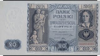 Banknot 20 zł z 1936 roku [upl. by Odracir724]