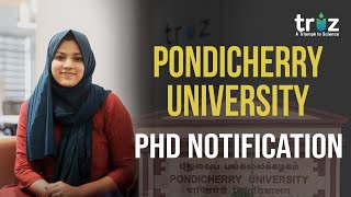 Pondicherry University  Phd Admission Notification 2022  Central University  PhD in PU [upl. by Rox]