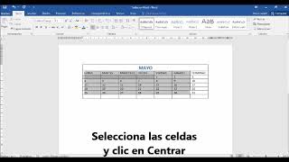 Crear calendario en una Tabla en Word [upl. by Ninazan]