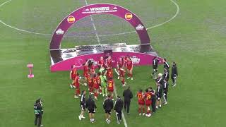 Spain celebrate their UEFA Womens Under19 title on 30072023 [upl. by Tini]