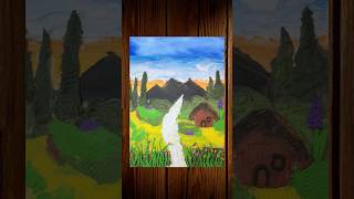 Air dry clay craft ideas minhwacuties diy canvas scenery youtubeshorts 5minutecrafts [upl. by Aleris]