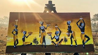 African painting🖌️ step by step tutorial video [upl. by Robinet176]