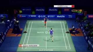 Thaihot China Open 2015  Badminton QF M1MS  Chen Long vs Viktor Axelsen [upl. by Gerta]