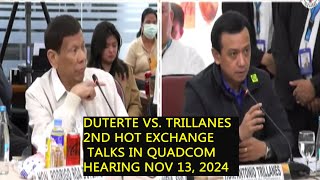 Pres Duterte vs Trillanes Ikalawang Mainit na Palitang ng Maanghang na Salita QUADCOM Nov 13 2024 [upl. by Nnagrom289]