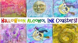 DIY Halloween Coasters with Alcohol Ink [upl. by Hungarian]