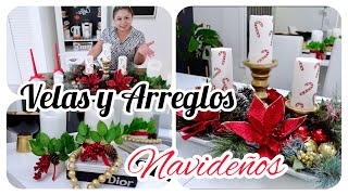 COMO DECORAR TUS VELAS PARA NAVIDAD 🕯️🎄 VELAS NAVIDEÑAS PARA CENTROS DE MESA [upl. by Rasia]