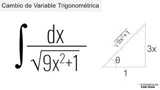 INTEGRAL MEDIANTE CAMBIO DE VARIABLE TRIGONOMÉTRICA Curso de Integración [upl. by Ihtac]