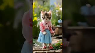 Cat dancing cat shorts trendingvairalshort 1million viwes 1lakh [upl. by Hayifas]