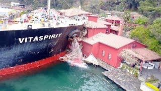 Ship that crashed into Istanbul waterfront mansion moored in Marmara Sea [upl. by Tilden]