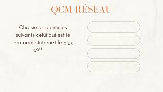 Préparation au Concours de 3ème Grade Option  Informatique  QCM Réseau [upl. by Vil263]