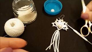 Мастер класc  серьги фриволите Needle tatting earrings Frivolite Occhi [upl. by Thalia]