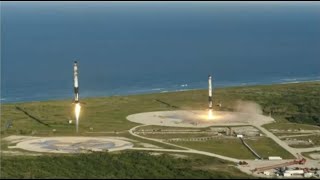 Relive SpaceX Falcon Heavys 2nd launch and landings on 2nd anniversary [upl. by Nnaul]