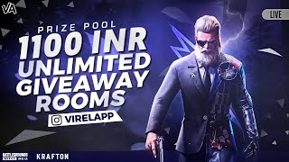 HINDI BGMI LIVE BGMI OPEN CUSTOM ROOMS  S3  VIRELAPP GIVEAWAY [upl. by Annawat]