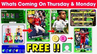 What Is Coming On Thursday amp Next Monday In eFootball 2024 Mobile  Upcoming Potw amp Free Coins 🤩🔔 [upl. by Litha]