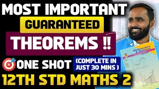 MOST IMPORTANT GUARANTEED MATHS 2 THEOREM12TH STD MATHS 1BOARD EXAM 2024PRADEEP GIRI SIR [upl. by Tatiana]