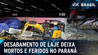 Desabamento de laje de supermercado deixa 3 mortos e 12 feridos no Paraná  SBT Brasil 23032024 [upl. by Atinej]