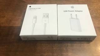 Apple Lightning to USB Cable and Power Adapter Unboxing [upl. by Eryt]