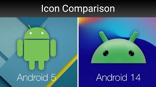 Android 5 vs Android 14 Icon Comparison [upl. by Ellekcim790]