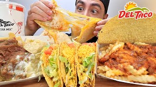 MUKBANG DEL TACO CHILLI CHEESE FRIES CRISPY TACOS QUESO NACHOS ASMR [upl. by Nithsa]