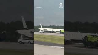 Plane loses tail after aircraft collide on taxiway at Atlanta airport [upl. by Eirased]