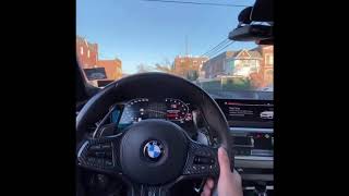 POV BMW M340i catless downpipe  burble tune LOUD POPS AND BANGS AGGRESSIVE DOWNSHIFTS [upl. by Nalniuq]