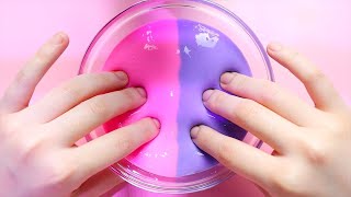 MIXING PINK VS PURPLE SLIME ASMR COLORING SATISFYING AND RELAXING SLIME [upl. by Yttik65]