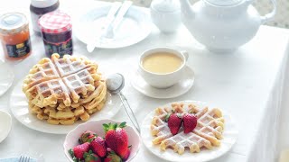 تحضير فطور صباحي سهل ولذيذ  وافلز Waffles [upl. by Anirtac]