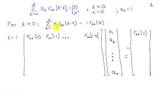 Autoregressive Models The YuleWalker Equations [upl. by Nickolaus269]