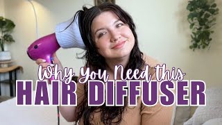 Curly Hair GameChanger 💁‍♀️ Why You Need This Hair Diffuser [upl. by Nosnibor]