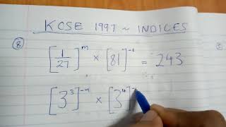 KCSE 1997  INDICES [upl. by Groot]