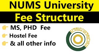 NUMS University Fee Structure 2024 MS and PhD Programs Detailed Fees [upl. by Avuha]