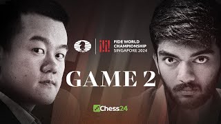 DING vs GUKESH  FIDE World Chess Championship 2024 Game 2  Will Ding Hold His Advantage [upl. by Dael96]