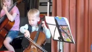 4 year old playing Allegro Suzuki Book 1 [upl. by Rexford]