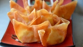 How to Make Restaurant Style Crab Rangoon เกี๊ยวครีมชีสปูอัดทอด [upl. by Tatum244]