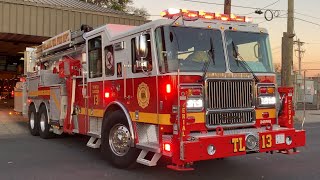 ⁴ᴷ  1st Ever Run  Philadelphia Fire Department BRAND NEW  Tower Ladder 13 Responding Twice [upl. by Grayson]