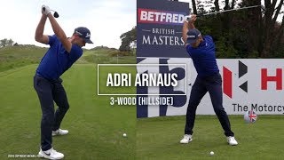 Adri Arnaus golf swing  3 wood faceon Betfred British Masters Hillside May 2019 [upl. by Azilanna231]