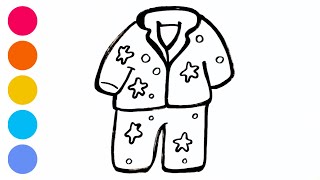 Pyjamas Drawing for Kids and Toddlers  How to Draw a Night suit for kids [upl. by Batruk]