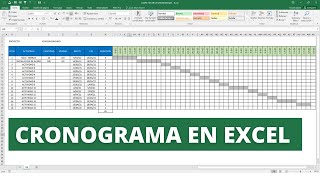 COMO HACER EL CRONOGRAMA EN EXCEL [upl. by Annawd]