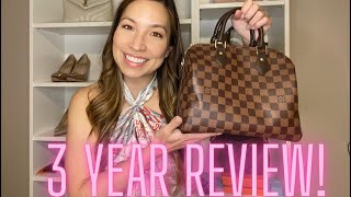 LOUIS VUITTON SPEEDY 25 BANDOULIERE updated 3 year review Modeling shots included [upl. by Eyaj78]