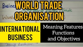 WTO  World Trade Organisation  Functions Of WTO  Meaning Features Objectives Of WTO In Hindi [upl. by Imotih]