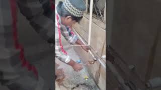 Plumber technician construction work gi pipe old to new cpvc pice converted trending [upl. by Zebedee383]