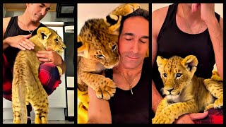 Me at home with a lion cub [upl. by Dichy]