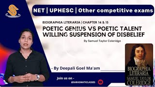 Coleridge Biographia LiterariaPoetic genius versus Poetic Genius Willing Suspension of Disbelief [upl. by Ahsekan]