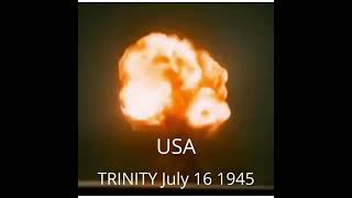 First Nuclear tests by countries USA ZSRR UK France [upl. by Adnalue]