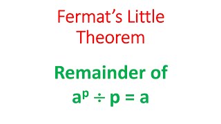 14 Fermats Little Theorem  Proof amp Example  Number Theory  Ravina Tutorial  in Hindi [upl. by Naesar]