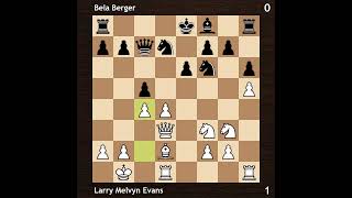 Larry Melvyn Evans vs Bela Berger  Amsterdam Interzonal 1964  Round 3 [upl. by Nerissa589]