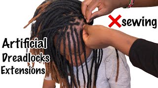 Artificial Dreadlocks Extension installation ❌ sewing protectivestyles JANEILHAIRCOLLECTION [upl. by Hinze444]