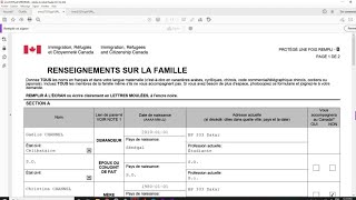 COMMENT REMPLIR CE FORMULAIRE RENSEIGNEMENT SUR LA FAMILLE IMM5707 F [upl. by Eejan]