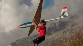 Aéromodélisme  vol de pente avec un planeur rc SB10 de 55 m au col de poutran à lAlpe dHuez [upl. by Rachelle]